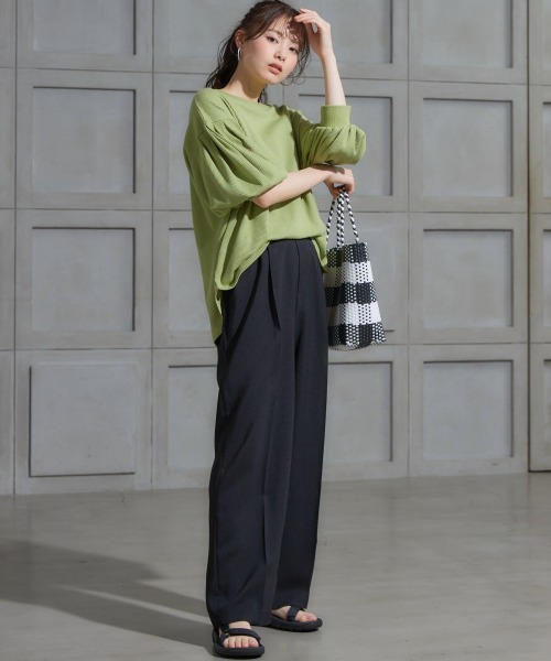 miclat（ミクラ）の「大きいサイズ　麻調合繊カラーパンツ　miclat（その他パンツ・レディース・マスタード/ブラック/ミント/レッド/グリーン・L/LL/3L/4L/5L）」の10枚目の写真