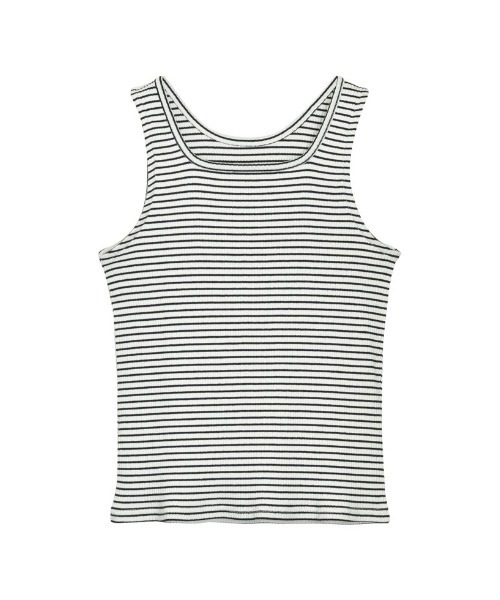 Re:EDIT（リエディ）の「スクエアネックフライスリブボーダータンクトップ（タンクトップ・レディース・ホワイト×ブラック/ブラック×ホワイト・MEDIUM/LARGE）」の7枚目の写真