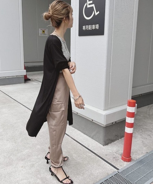 Re:EDIT（リエディ）の「スクエアネックフライスリブボーダータンクトップ（タンクトップ・レディース・ホワイト×ブラック/ブラック×ホワイト・MEDIUM/LARGE）」の9枚目の写真