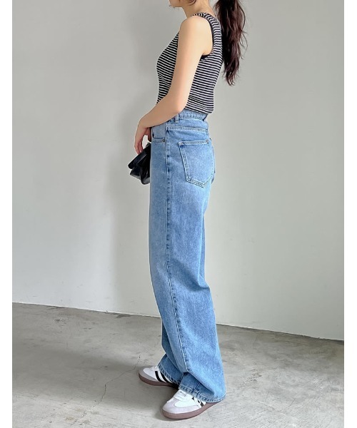 Re:EDIT（リエディ）の「スクエアネックフライスリブボーダータンクトップ（タンクトップ・レディース・ホワイト×ブラック/ブラック×ホワイト・MEDIUM/LARGE）」の12枚目の写真