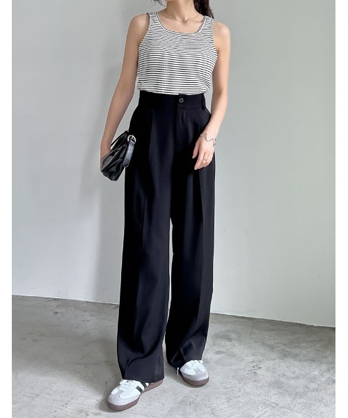 Re:EDIT（リエディ）の「スクエアネックフライスリブボーダータンクトップ（タンクトップ・レディース・ホワイト×ブラック/ブラック×ホワイト・MEDIUM/LARGE）」の15枚目の写真