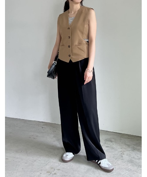 Re:EDIT（リエディ）の「スクエアネックフライスリブボーダータンクトップ（タンクトップ・レディース・ホワイト×ブラック/ブラック×ホワイト・MEDIUM/LARGE）」の18枚目の写真