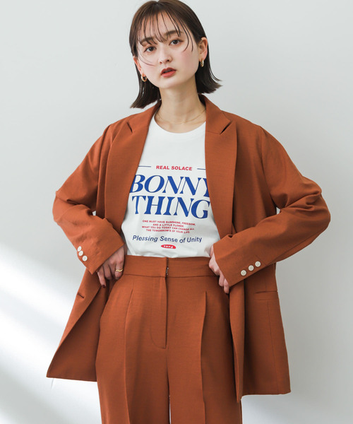 SENSE OF PLACE by URBAN RESEARCH(センスオブプレイスバイアーバンリサーチ)の「リネンライクテーラードジャケット(その他アウター・レディース・バーガンディー/アイボリー/チャコールグレー・ONE)」の22枚目の写真