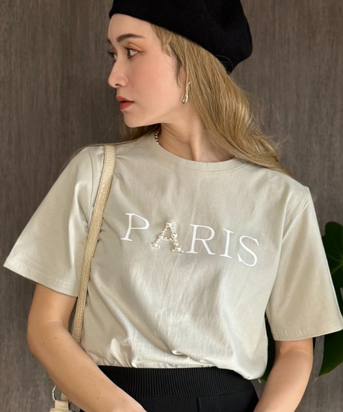 deux amour（ドゥーザムール）の「PARIS T（その他トップス・レディース・ベージュ/ホワイト/ブラック/ブラック×シルバー/ホワイト×シルバー・FREE）」の5枚目の写真