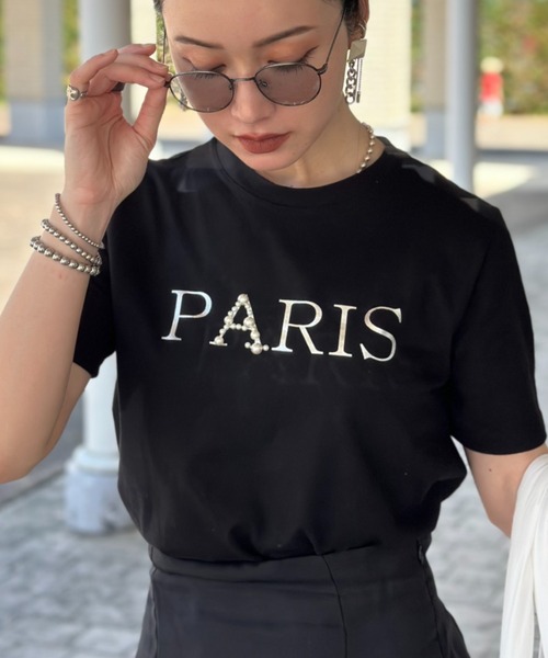 deux amour（ドゥーザムール）の「PARIS T（その他トップス・レディース・ベージュ/ホワイト/ブラック/ブラック×シルバー/ホワイト×シルバー・FREE）」の4枚目の写真