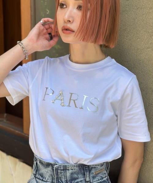 deux amour（ドゥーザムール）の「PARIS T（その他トップス・レディース・ベージュ/ホワイト/ブラック/ブラック×シルバー/ホワイト×シルバー・FREE）」の2枚目の写真