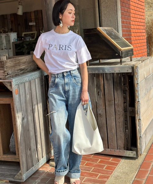 deux amour（ドゥーザムール）の「PARIS T（その他トップス・レディース・ベージュ/ホワイト/ブラック/ブラック×シルバー/ホワイト×シルバー・FREE）」の10枚目の写真