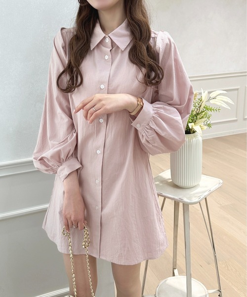 apres jour（アプレジュール）の「ロングスリーブ2Wayチュニック【ZOZOTOWN限定アイテム】（シャツワンピース・レディース・ブラック/ピンクベージュ/オフホワイト/ブラック系その他・フリー/X-LARGE）」の4枚目の写真