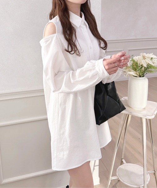 apres jour（アプレジュール）の「ロングスリーブ2Wayチュニック【ZOZOTOWN限定アイテム】（シャツワンピース・レディース・ブラック/ピンクベージュ/オフホワイト/ブラック系その他・フリー/X-LARGE）」の7枚目の写真