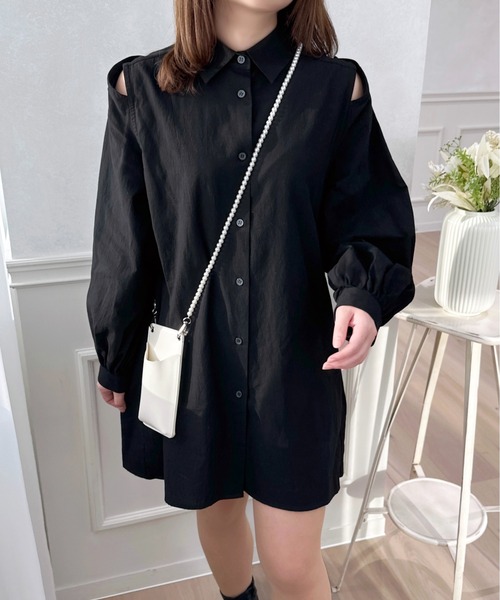 apres jour（アプレジュール）の「ロングスリーブ2Wayチュニック【ZOZOTOWN限定アイテム】（シャツワンピース・レディース・ブラック/ピンクベージュ/オフホワイト/ブラック系その他・フリー/X-LARGE）」の12枚目の写真