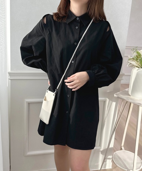 apres jour（アプレジュール）の「ロングスリーブ2Wayチュニック【ZOZOTOWN限定アイテム】（シャツワンピース・レディース・ブラック/ピンクベージュ/オフホワイト/ブラック系その他・フリー/X-LARGE）」の14枚目の写真