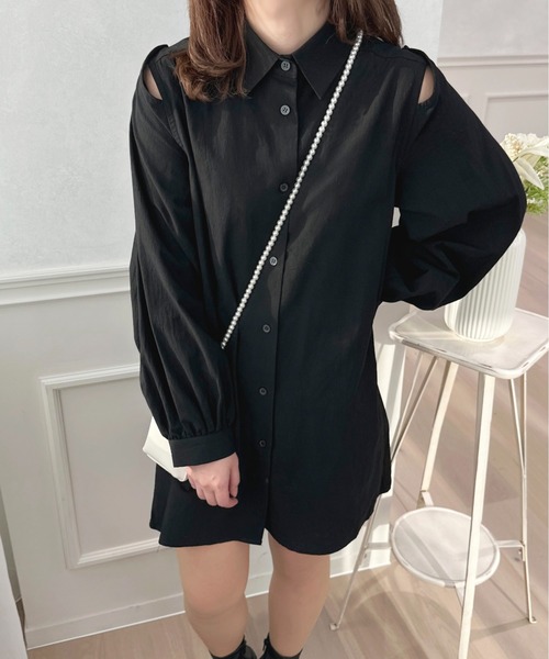 apres jour（アプレジュール）の「ロングスリーブ2Wayチュニック【ZOZOTOWN限定アイテム】（シャツワンピース・レディース・ブラック/ピンクベージュ/オフホワイト/ブラック系その他・フリー/X-LARGE）」の16枚目の写真