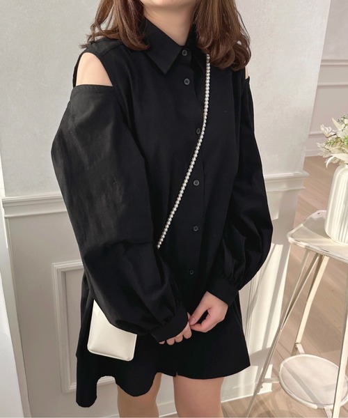 apres jour（アプレジュール）の「ロングスリーブ2Wayチュニック【ZOZOTOWN限定アイテム】（シャツワンピース・レディース・ブラック/ピンクベージュ/オフホワイト/ブラック系その他・フリー/X-LARGE）」の18枚目の写真