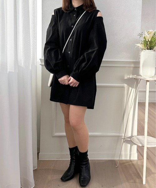 apres jour（アプレジュール）の「ロングスリーブ2Wayチュニック【ZOZOTOWN限定アイテム】（シャツワンピース・レディース・ブラック/ピンクベージュ/オフホワイト/ブラック系その他・フリー/X-LARGE）」の19枚目の写真