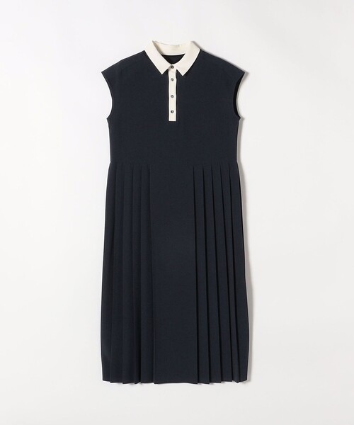 美品♡ADORE ライトジョーゼットワンピース　バイカラー ノースリーブ ERUKEI エルケイ】ペプラム風 /バイカラー/ ノースリーブ