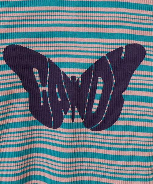 Candy Stripper（キャンディストリッパー）の「CHEER UP BORDER COMPACT Tシャツ（Tシャツ/カットソー・レディース・ライトブルー/ブラック×ホワイト/グリーン×ピンク・2）」の20枚目の写真