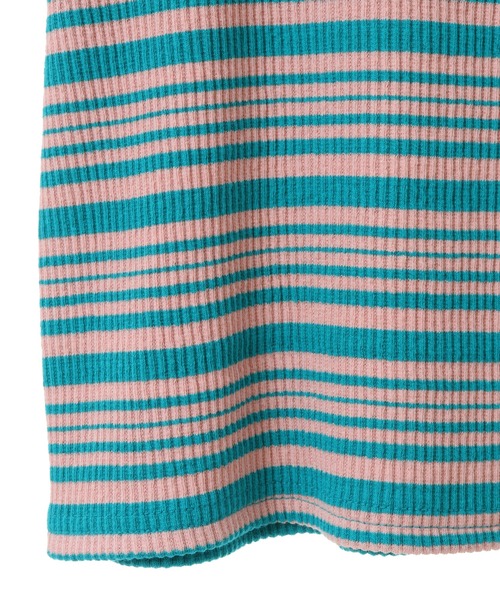 Candy Stripper（キャンディストリッパー）の「CHEER UP BORDER COMPACT Tシャツ（Tシャツ/カットソー・レディース・ライトブルー/ブラック×ホワイト/グリーン×ピンク・2）」の8枚目の写真