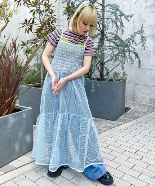 CANDY CANDY PARTY Tシャツ(キャンディーブルー)XL Candy Stripper（キャンディストリッパー）の「SPACE WARS T