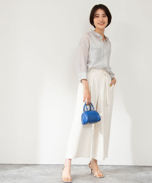 NOLLEY’S（ノーリーズ）の「シアースラブ5分袖ブラウス（シャツ/ブラウス・レディース・ネイビー/ベビーピンク/ロイヤルブルー/グレイッシュベージュ・36/38）」の8枚目の写真