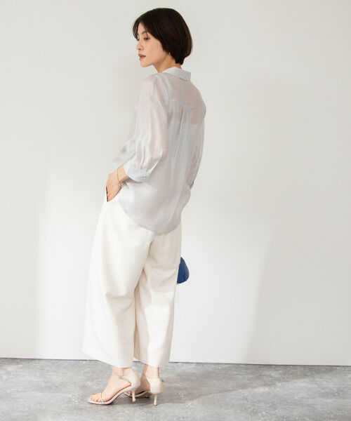 NOLLEY’S（ノーリーズ）の「シアースラブ5分袖ブラウス（シャツ/ブラウス・レディース・ネイビー/ベビーピンク/ロイヤルブルー/グレイッシュベージュ・36/38）」の11枚目の写真