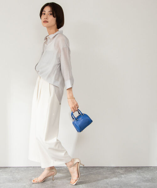 NOLLEY’S（ノーリーズ）の「シアースラブ5分袖ブラウス（シャツ/ブラウス・レディース・ネイビー/ベビーピンク/ロイヤルブルー/グレイッシュベージュ・36/38）」の13枚目の写真