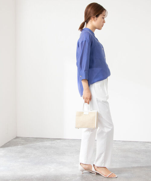 NOLLEY’S（ノーリーズ）の「シアースラブ5分袖ブラウス（シャツ/ブラウス・レディース・ネイビー/ベビーピンク/ロイヤルブルー/グレイッシュベージュ・36/38）」の20枚目の写真