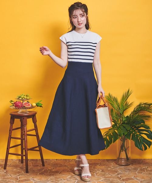 NOELA(ノエラ)の「切替ニットワンピース(ワンピース・レディース・オフホワイト/ネイビー/ピンク・フリー)」の15枚目の写真