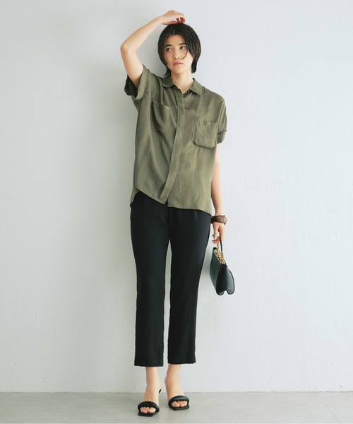 GALLARDAGALANTE(ガリャルダガランテ)の「キュプラシャツ(シャツ/ブラウス・レディース・モカ/カーキ/ネイビー・FREE)」の10枚目の写真