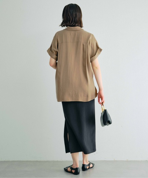 GALLARDAGALANTE(ガリャルダガランテ)の「キュプラシャツ(シャツ/ブラウス・レディース・モカ/カーキ/ネイビー・FREE)」の6枚目の写真