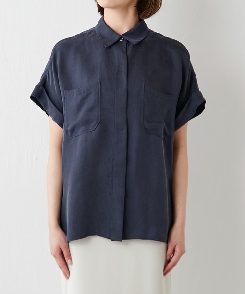 GALLARDAGALANTE(ガリャルダガランテ)の「キュプラシャツ(シャツ/ブラウス・レディース・モカ/カーキ/ネイビー・FREE)」の22枚目の写真