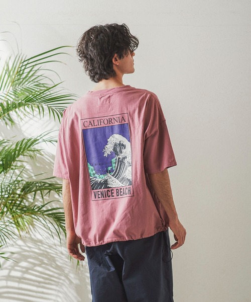 CAL O LINE（キャルオーライン）の「CAL O LINE × GORDON MILLER（キャルオーライン　ゴードンミラー）シートカバーティー (CARIFORNIA WAVE) 2CSGMLP100T（Tシャツ/カットソー・メンズ・ピンク/グレー・FREE）」の21枚目の写真