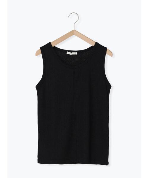 ehka sopo（エヘカソポ）の「ぽこぽこタンクトップ（タンクトップ・レディース・ブラック/オフホワイト/グリーン/モカ・ﾌﾘ-）」の3枚目の写真