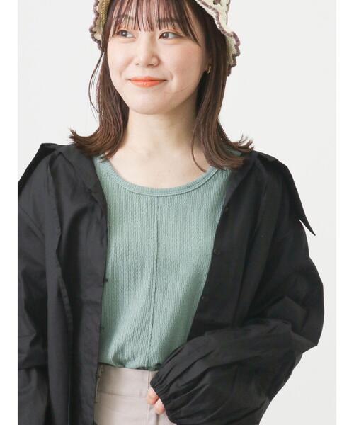 ehka sopo（エヘカソポ）の「ぽこぽこタンクトップ（タンクトップ・レディース・ブラック/オフホワイト/グリーン/モカ・ﾌﾘ-）」の19枚目の写真