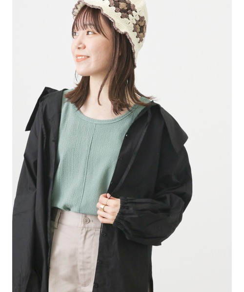 ehka sopo（エヘカソポ）の「ぽこぽこタンクトップ（タンクトップ・レディース・ブラック/オフホワイト/グリーン/モカ・ﾌﾘ-）」の13枚目の写真