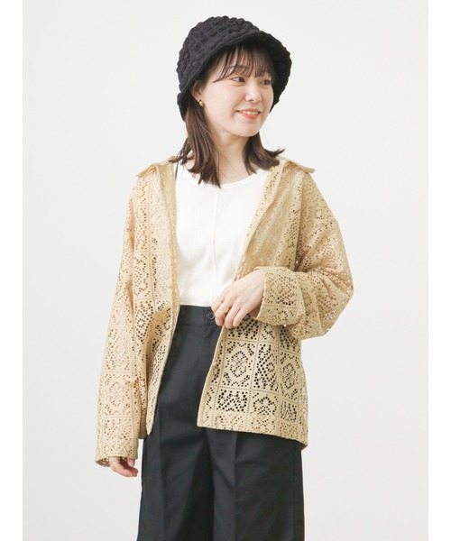 ehka sopo（エヘカソポ）の「ぽこぽこタンクトップ（タンクトップ・レディース・ブラック/オフホワイト/グリーン/モカ・ﾌﾘ-）」の12枚目の写真