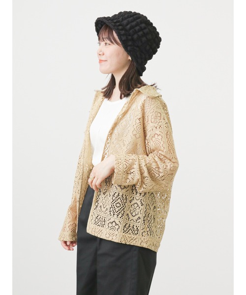 ehka sopo（エヘカソポ）の「ぽこぽこタンクトップ（タンクトップ・レディース・ブラック/オフホワイト/グリーン/モカ・ﾌﾘ-）」の5枚目の写真