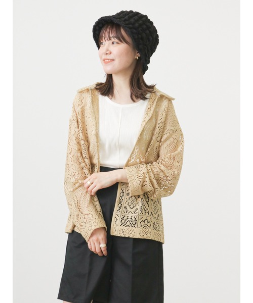 ehka sopo（エヘカソポ）の「ぽこぽこタンクトップ（タンクトップ・レディース・ブラック/オフホワイト/グリーン/モカ・ﾌﾘ-）」の11枚目の写真