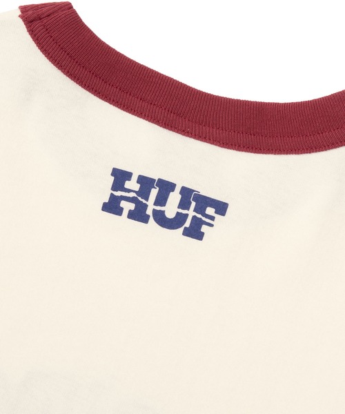 HUF（ハフ）の「DAMAGED RINGER TEE / HUF Tシャツ（Tシャツ/カットソー・メンズ・アッシュグレー/オフホワイト・LARGE/X-SMALL/MEDIUM/X-LARGE/SMALL/XX-LARGE）」の5枚目の写真