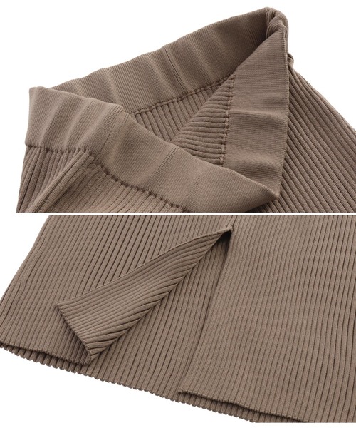 ANAP（アナップ）の「リブニットナロースカート（スカート・レディース・オレンジ/ベージュ系その他/イエロー×グリーン/ブラック/モカ・FREE）」の7枚目の写真