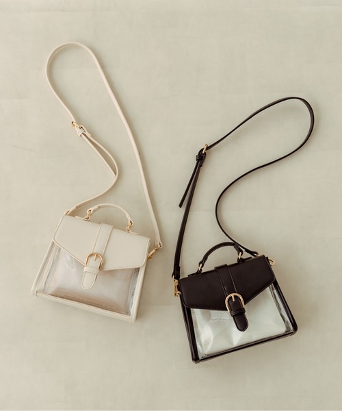 OLIVE des OLIVE（オリーブデオリーブ）の「オリジナルモノグラムPVCバッグ　1031120140（ショルダーバッグ・レディース・アイボリー/ブラック・FREE）」の13枚目の写真