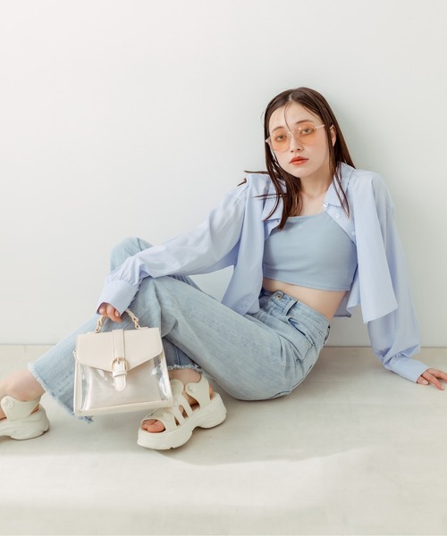 OLIVE des OLIVE（オリーブデオリーブ）の「オリジナルモノグラムPVCバッグ　1031120140（ショルダーバッグ・レディース・アイボリー/ブラック・FREE）」の3枚目の写真