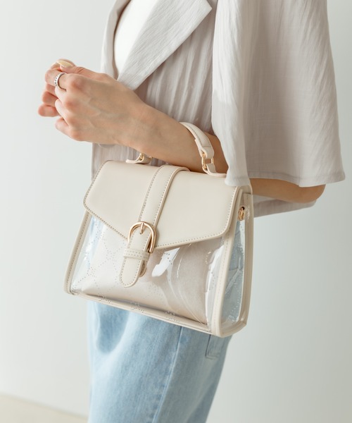 OLIVE des OLIVE（オリーブデオリーブ）の「オリジナルモノグラムPVCバッグ　1031120140（ショルダーバッグ・レディース・アイボリー/ブラック・FREE）」の8枚目の写真