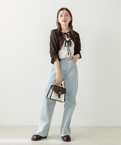 OLIVE des OLIVE（オリーブデオリーブ）の「オリジナルモノグラムPVCバッグ　1031120140（ショルダーバッグ・レディース・アイボリー/ブラック・FREE）」の16枚目の写真