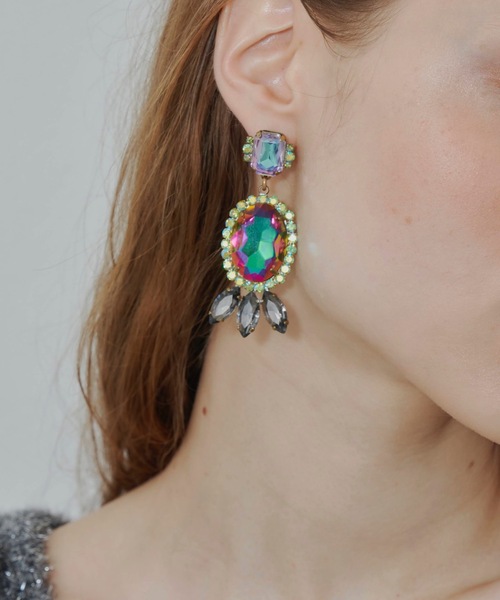 J1U by LA BELLE ETUDE（ジユウバイラベルエチュード）の「Aurora bijou pierce（ピアス（両耳用）・レディース・ピンク/その他・FREE）」の3枚目の写真