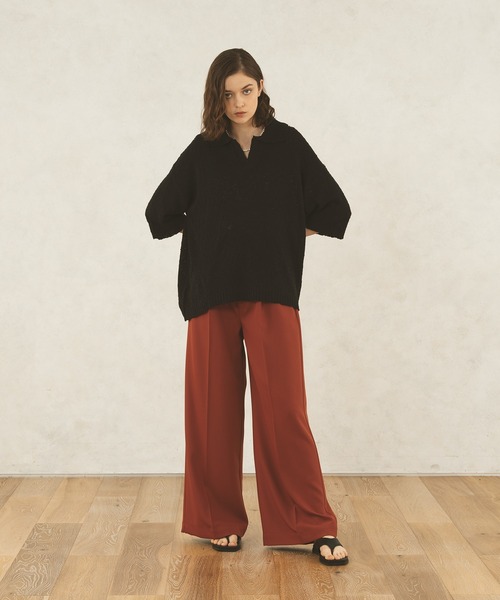 selle glant（セレグランテ）の「SKIPPER BOUCLE POLO KNIT/スキッパーブークレポロニット（ポロシャツ・メンズ・オフホワイト/ブルー/ブラック/グリーン・SMALL/MEDIUM/LARGE）」の16枚目の写真