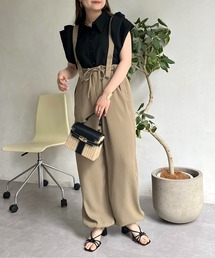 サスペンダー付きドロストミリタリーパンツ