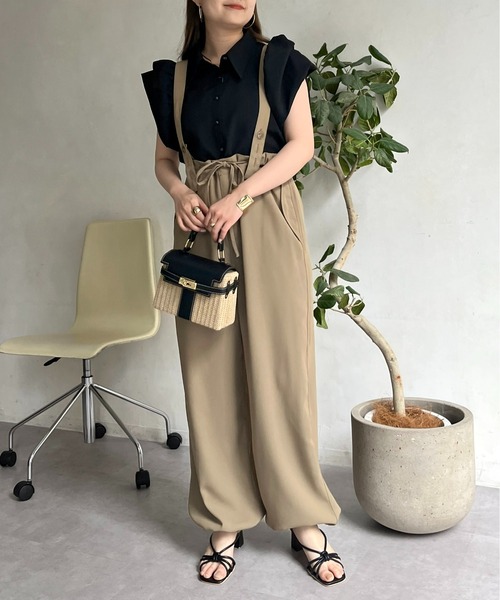 prose verse（プロズヴェール）の「サスペンダー付きドロストミリタリーパンツ（カーゴパンツ・レディース・イエロー/ブラック/カーキ・MEDIUM）」の4枚目の写真