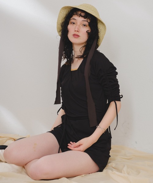 Kastane（カスタネ）の「【OceanPacificコラボ】SWIMSALOPETTE（水着・レディース・ブラック/ブラウン/サックスブルー・FREE）」の4枚目の写真