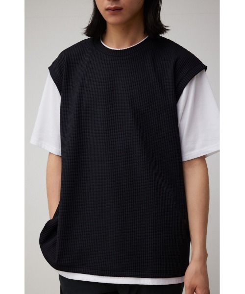 AZUL by moussy(アズールバイマウジー)の「FAUX LAYERED TOPS/フェイクレイヤードトップス(Tシャツ/カットソー・メンズ・ライトグレー/ブラック/サックスブルー/ブラック系その他/グレー系その他/ベージュ系その他・MEDIUM/LARGE)」の3枚目の写真