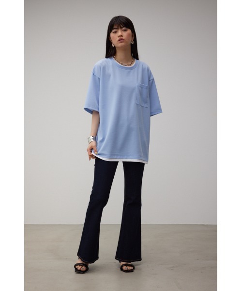 AZUL by moussy(アズールバイマウジー)の「FAUX LAYERED TOPS/フェイクレイヤードトップス(Tシャツ/カットソー・メンズ・ライトグレー/ブラック/サックスブルー/ブラック系その他/グレー系その他/ベージュ系その他・MEDIUM/LARGE)」の7枚目の写真